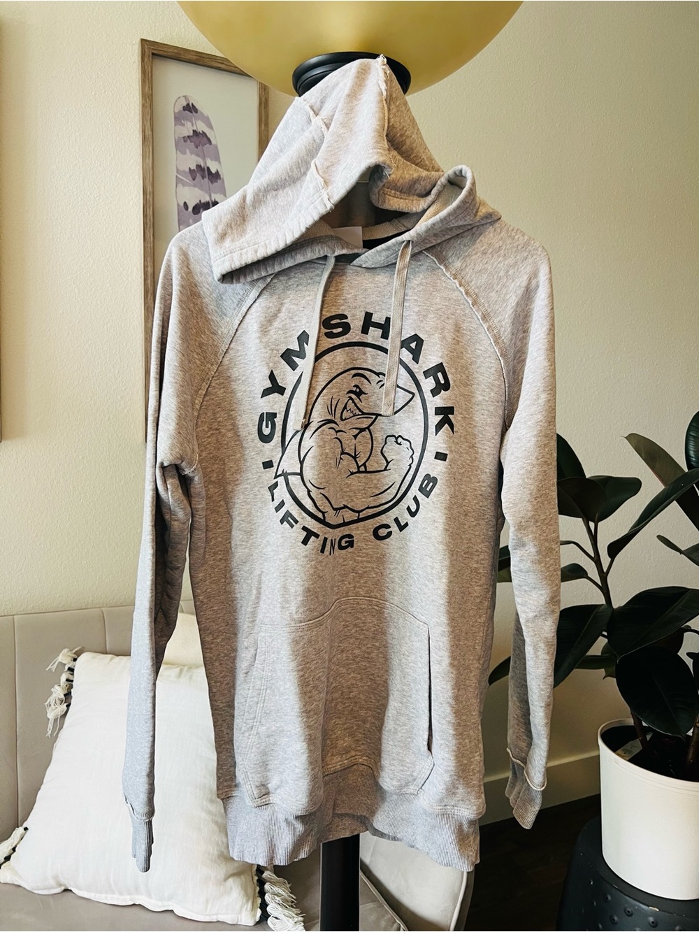 Gymshark Light Gray Lifting Club Pullover Hoodie - Picture 2 of 3